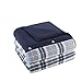Comfort Spaces Casual Comforter Set Sporty Design, Vibrant Color, Active Lifestyle Boys Bedroom Décor, All Season Soft Microfiber Bedding Set, Decorative Pillow, Sham Blue Plaid Queen 4 Piece