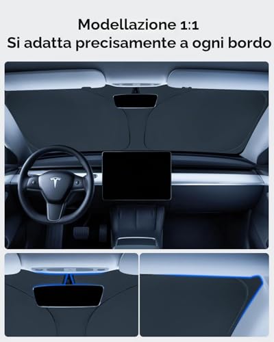 LANTU Windscreen Screen for Tesla Model 3/Y Folding Sun Shade with Storage Bag Blocks UV Rays Umbrella Model 3/Y 2018-2026 Highland Juniper Accessories