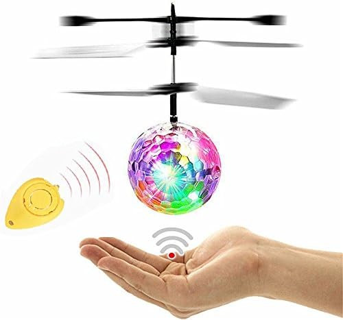 Flying Ball, RC Flying Toy, Boy Toys, WINONE Infrared Induction Drone Remote Control Helicopter Ball with Rainbow Shining LED Lights and Remote Control for Kids, Gifts for Boys and Girls,Outdoor Games