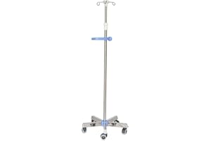 Morimoe IV Stand Floor Stand for Hospital & Home Care, Stainless Steel, Removable Handle, Adjustable Height