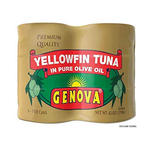 3 pack Genova Yellowfin Tuna in Pure Olive Oil, 7Ounce (Pack of 6