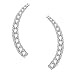 Ritastephens Sterling Silver White Cubic Zirconia Ear Climber Crawler Earrings 25mm