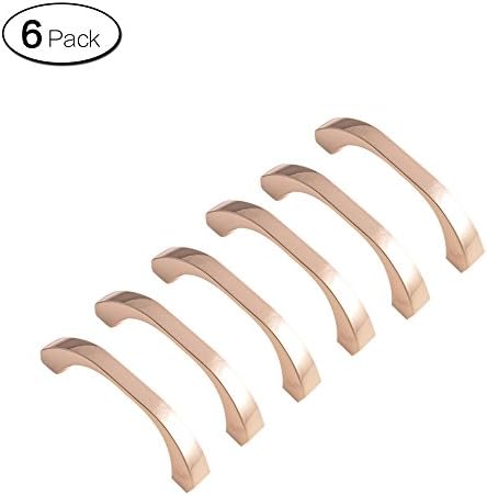 Zhi Jin 6Pcs Cabinet Handle Pulls Hardware Drawer Door Hnadles Furniture Brushed Finished 64mm Rose Gold