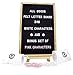 Felt Letter Board | 12x18 Inch Oak Frame & Black Felt | 346 White & 346 Pink Changeable Letters, Emojis, Bonus Drawstring Canvas Pouch, and Wood Stand