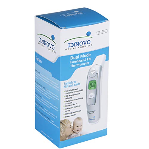 Innovo Medical Digital Forehead and Ear Thermometer 2017 Model - Temperature and Fever Health Alert Clinical Monitoring System for Children and Adults - CE and FDA Cleared - Thumbnail 2