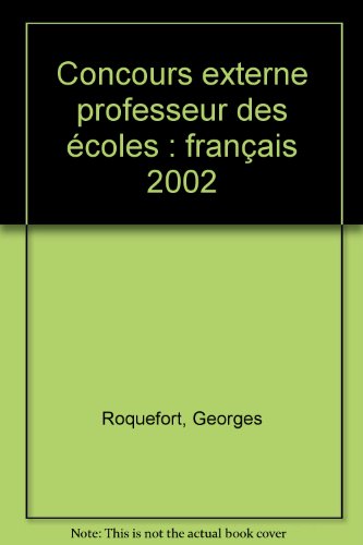 Concours externe professeur des écoles, français