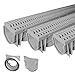 Source 1 Drainage Trench & Driveway Channel Drain with Concrete Grey Grate