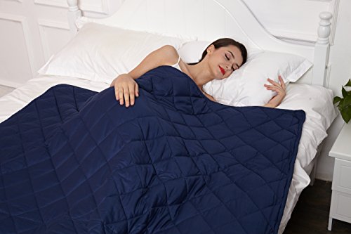 image for New Version Weighted Blanket by Hypnoser for Child and Adults,Navy Blu