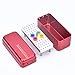 Annhua 60 Holes Dental Disinfection Burs Holder Station, Bur Block Organizer with Measurable Cover Autoclavable Aluminum Case for Lab, Dentist Tool - Red