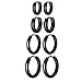 JewelrieShop Hoop Earrings Gold Stainless Steel Huggie Hypoallergenic Surgical Steel Ear Piercings Endless Huggie Hoop Earrings for Women Men (Black, 4 Pairs)