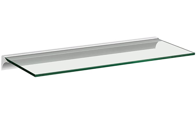 Glasregal / Wandregal Square+Rail | 5 Größen | 4 Dekore | 60x20cm - klar/silber