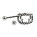 Maggie 1 Pair Chic Surgical Steel Crystal Fangs Nipple Bar Ring Shield Barbell Body Jewelry