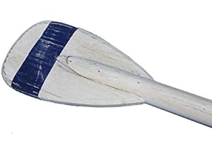 Hampton Nautical Wooden King Harbor Decorative Rowing Boat Paddle with Hooks, 24"
