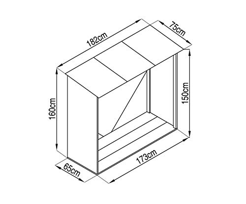 G21 Holzunterstand WOH 136, 182 x 75 cm, grau – Bild 5