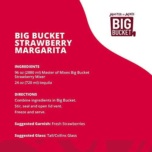 Master of Mixes Strawberry Daiquiri/Margarita Mix, Ready to Use, 96 oz LowProfile BigBucket
