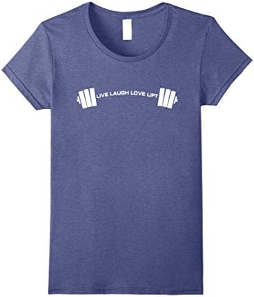 Womens C521 LIVE LAUGH LOVE LIFT Gym TShirt Workout Fitness MMA Medium Heather Blue