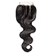 UNICE Hair 3 Part Lace Closure Body Wave Brazilian Unprocessed Virgin Hair 4x4 Closure Natural Color (12inch)
