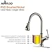 APPASO Pull Down Kitchen Faucet with Sprayer, Single Handle High Arc Single Hole Pull Out Kitchen Sink Faucets with Deck Plate, Stainless Steel Brushed Nickel