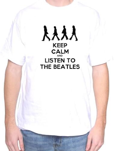 Mytshirtheaven T-shirt: Keep Calm and Listen To The Beatles - xlarge, white