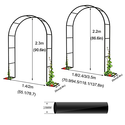 GEREP Selbstorganisiert Rosenbogen Torbogen Gartenbogen, Dekorativ, FüR Gartenterrasse im Freien/Schwarz / W3.5×H2.2m – Bild 3