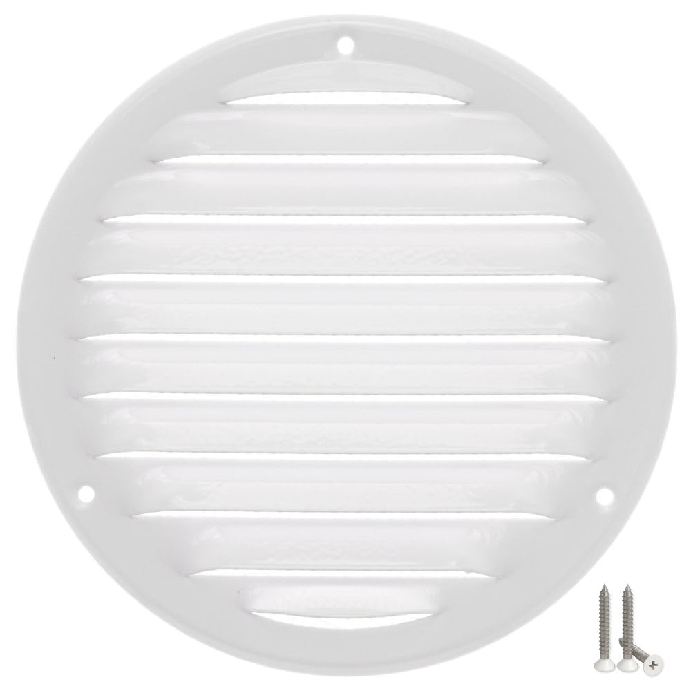 LIRAST Ø 125mm / 5 inch Metal White Ventilation Grille - Air Vent Cover with Insect Mesh