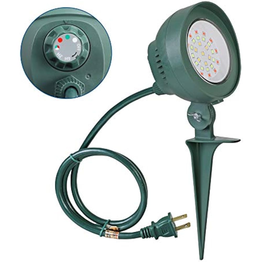 Outdoor Spotlight Stake Plug In Light Sensor Timer For Flag Halloween
