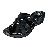 Women's Floral Deco Fashion Wedge Sandal - Slides & Thong Style