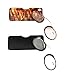 SOOLALA Women Men Go Everywhere SOS Pince Nez Style Nose Resting Pinching Portable Wallet Reading Glasses, BlackLeopard, +2.0x