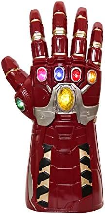 Iron Infinity Gauntlet Endgame Quantum Series Light Up Power Stone PVC Glove Red