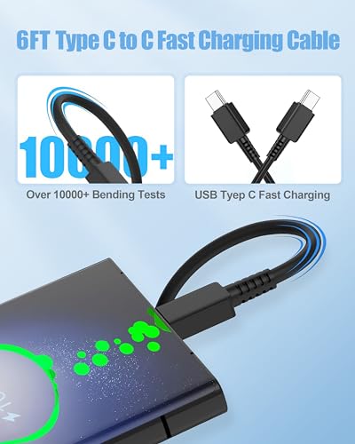 NATNO 2 Pack 45W USB C Super Fast Charger Compatible with Samsung Galaxy | S25 Ultra S25+ S24 S24 Ultra S24+ S23 Ultra S23 S23+ S22 Ultra S22+ S22 Note10+, Type C Wall Adapter with 6FT Charging Cord