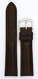 Mens Genuine Italian Leather Watchband Chronograph Style Brown 19mm Watch Band - by JP Leatherworks