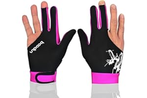 MUMIAN Man Woman Elastic 3 Fingers Show Gloves for Billiard Shooters Carom Pool Snooker Cue Sport - Wear on The Right or Left Hand 1PCS