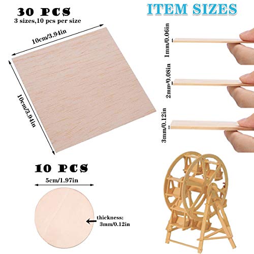 qianqian Balsabretter,Balsaholz Platte Sperrholz,Unlackiertes Linden-Sperrholz,Sperrholzplatten,Dünnes Balsaholz,für DIY… – Bild 3
