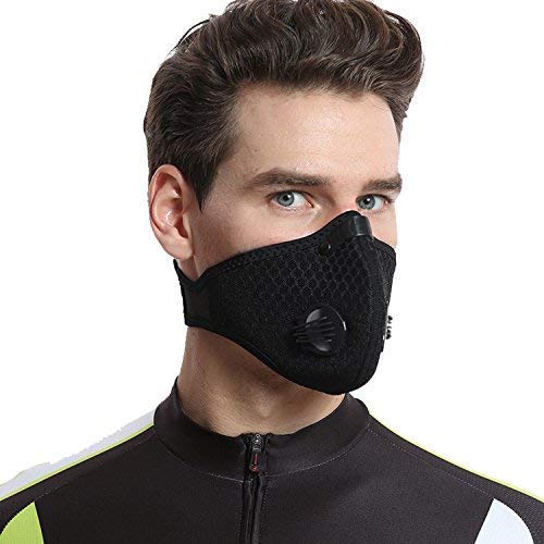 Black Breathing Mask for running sports dust and air pollution pollen