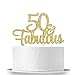 INNORU Gold Glitter Happy 50th Anniversary Cake Topper - Happy 50th Birthday - 50th Wedding Anniverdary Party Decorations
