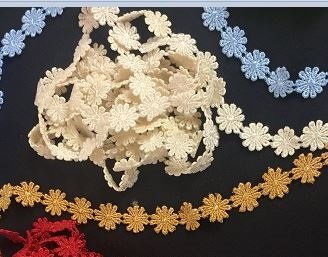 1/2" Classic Mini Daisy Venice Lace Trim, 5 Yard Lot,Ivory