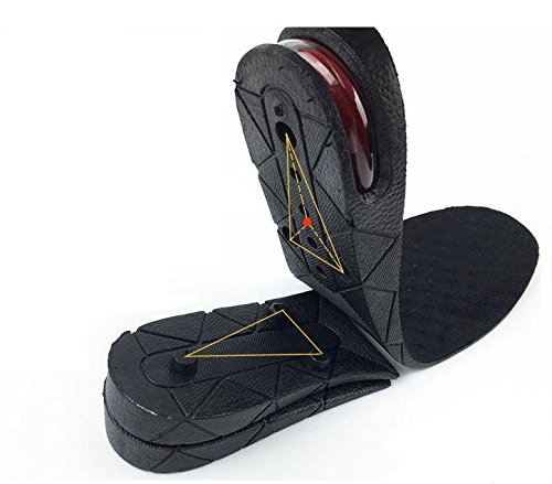High Quality Kaxa Air Cushion Height Increase Elevator Shoes Insole Lift Kit For Men and Women (3 Layers, Black)