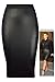Forever Womens Celebrity Inspired High Waisted Wetlook Bodycon Pencil Skirt Black 14/16