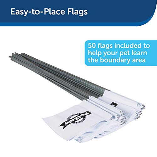 PetSafe Boundary Flags (Bundle of 50), For Use with PetSafe's Dog and Cat In-Ground Fences and Wireless Fences - From the Parent Company of INVISIBLE FENCE Brand, White, 3"x2.5" flags