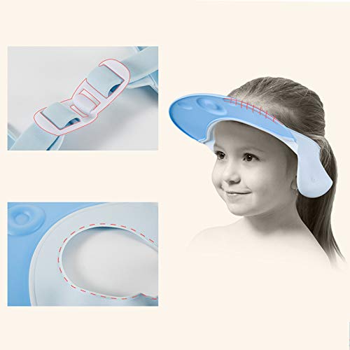 Vanly Baby Shampoo Cap, Adjustable Baby Bath Visor Hat for Kids, Toddlers, Children | Flexible Waterproof Shower Bathing Protection | for Showers, Bathtub, Sun Bathing, Hair Cutting/Trimming (Blue) - Thumbnail 5