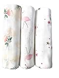 Cotton Muslin Swaddle Blankets, Set of 3, My Little Angel, Perfect Baby Shower Baby Registry Gift