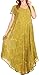 Sakkas Sayli Long Tie Dye Cap Sleeve Embroidered Wide Neck Caftan Dress/Cover Up
