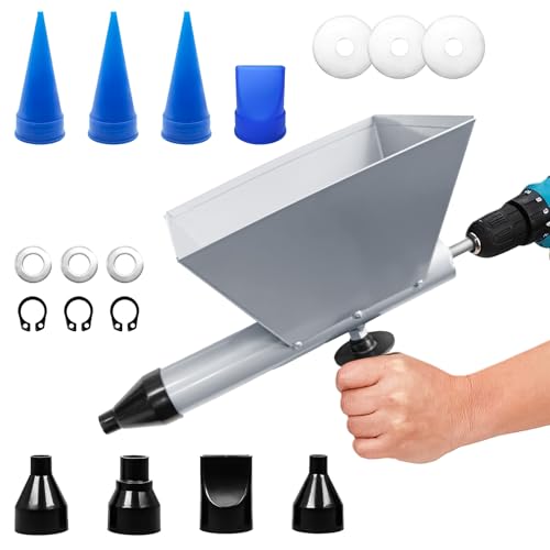 Electric Mortar Sealer Gun with 8 Removable Nozzles, Portable Electric Mortar Gun Funnel Shape for Mortar Seals Sealing Tools