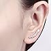 Ear Climber Earrings Love Ear Cuff Earrings - Cartilage Crawler Earrings For Pierced Ears - Zircon Stud Earring With Austrian Crystals