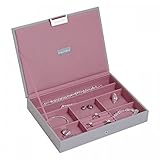 Stackers Dove Gray and Rose Classic Lidded Jewelry Box