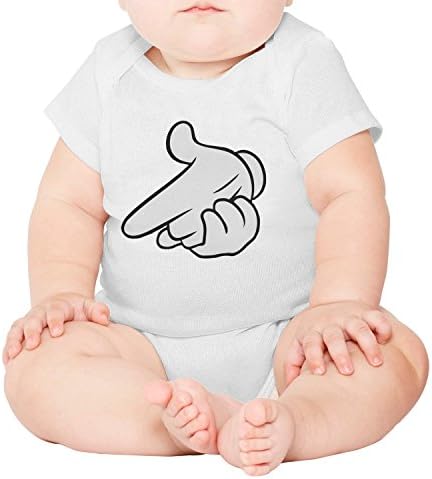 Zhangyuyu Air Gun Hands Funny Design Short Sleeve Baby Onesies Baby Jumpsuit