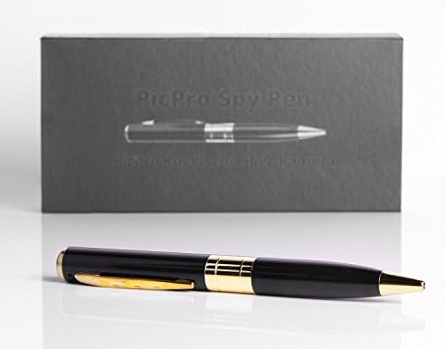PicPro Spy Camera Pen - Improved Version 2017 - Record Audio and Video - Easy to Use and Discreet (1280x960, Black/Gold)
