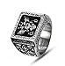 Stainless Steel Centered Royal Empire Shield & Pattern Design on Side View of Biker Ring (Width 11.5MM) – Crazy2Shop
