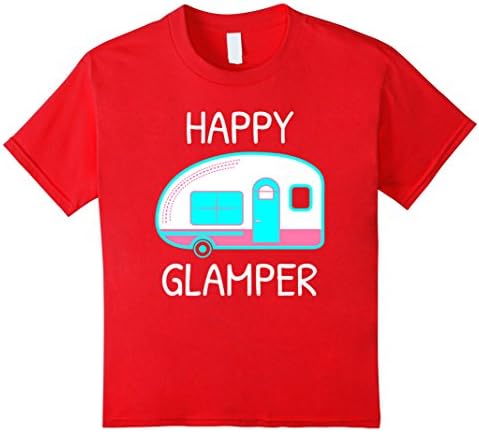 unisex-child Happy Glamper - Glamping, Camping T-Shirt 6 Red