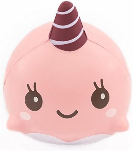 DRACLE Soft Whale Cartoon Squishy Squeeze Toy Slow Rising 9CM (Pink)
